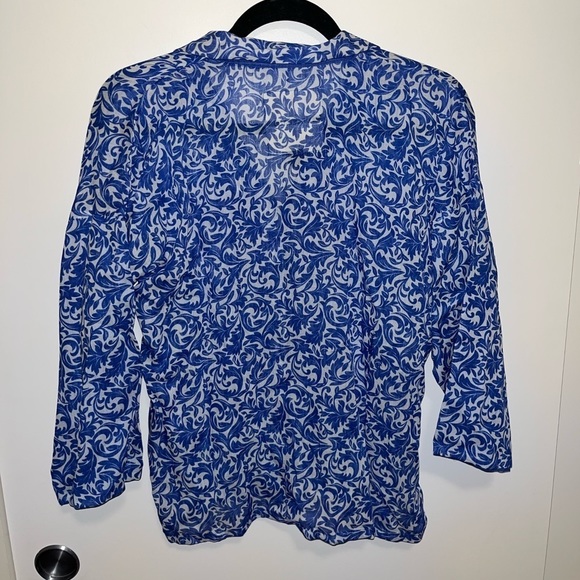 Diza Gabo Button Down Shirt Damask Blue - Picture 9 of 9